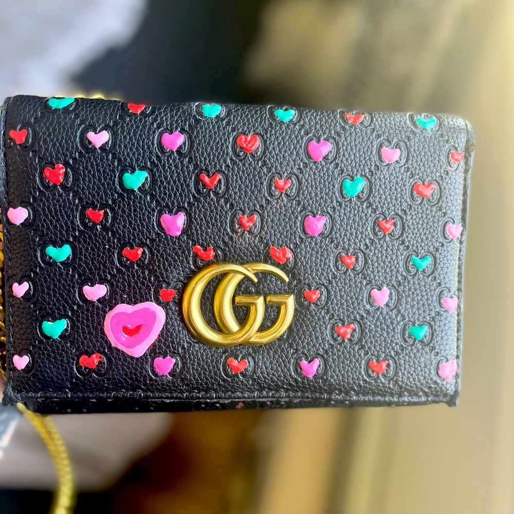 Hand-painted, Authentic Gucci Guccissima Bag